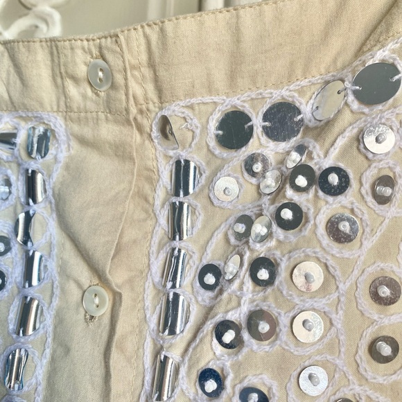 Juliet Dunn Cream Dress with Silver Details - Picture 5 of 6